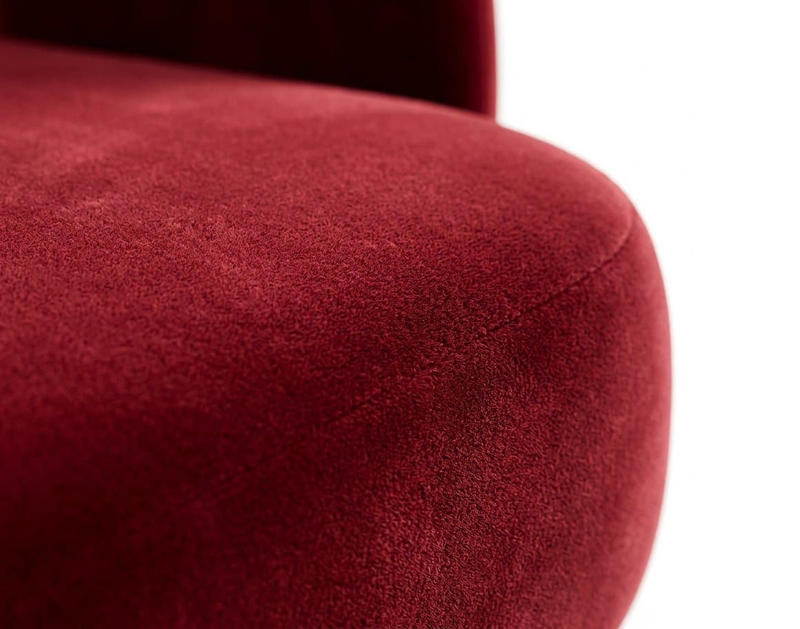 Close-up of the red velvet surface